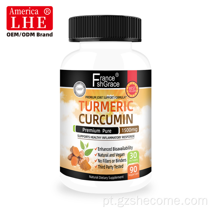 Cápsula de extrato de pimenta preta com cúrcuma e curcumina Shecome